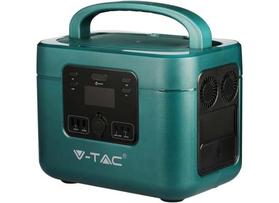V-TAC Portable Power Station with LiFePO4 Storage Battery 1050Wh AC:220V 2*1000W - 328.300mAh (Max. 1800W) Rechargeable with Power Supply or Portable Photovoltaic Solar Panel